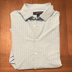 Mizzen+Main Sky Blue Checkered Dress Shirt